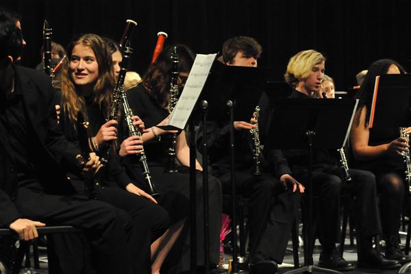 Students performing at the 2023-2024 All County Band Concert